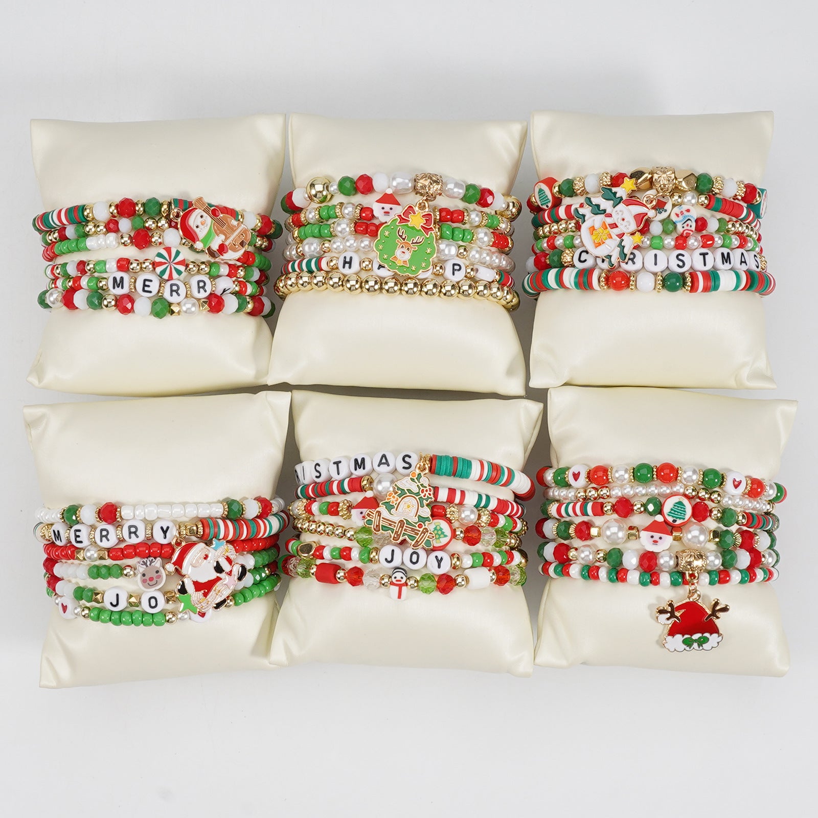 Christmas Bracelet Set Holiday Accessories Snowman Santa Claus Reindeer - product image 2