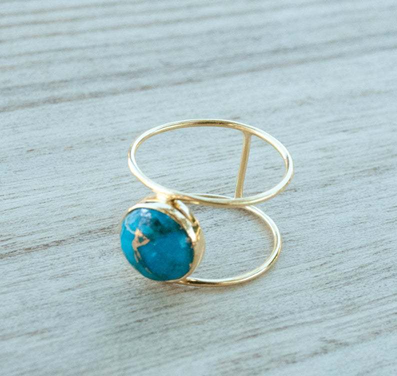 Turquoise Vintage Resin Ring for Women
