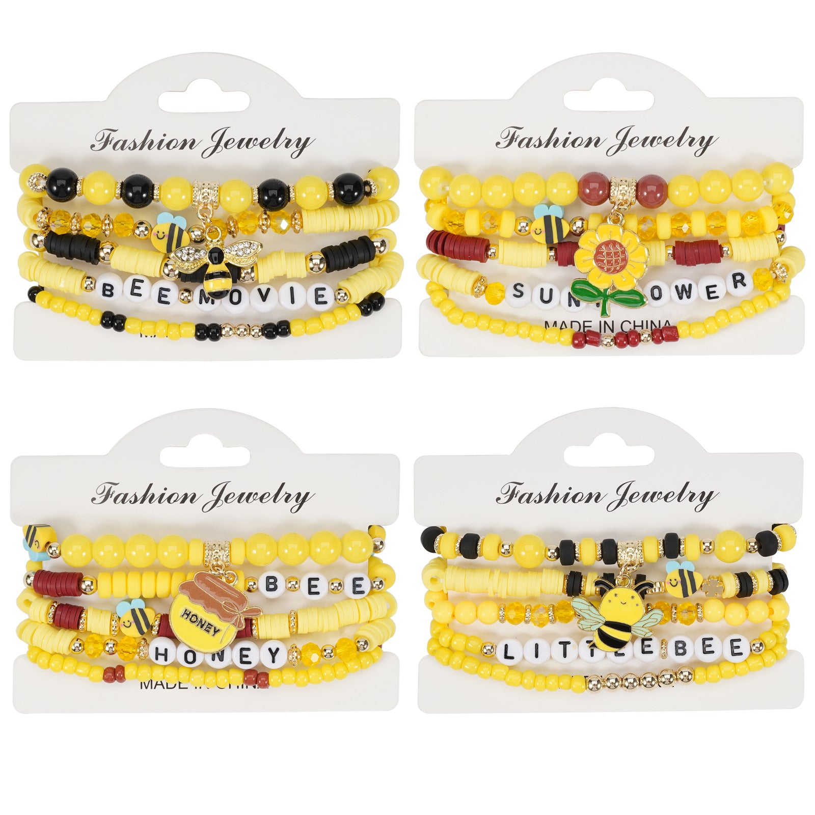 Floral Cross Bee Beaded Necklace - product image 1