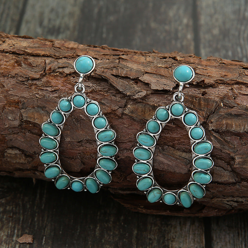 Turquoise Vintage Statement Cross Earrings - product image 3