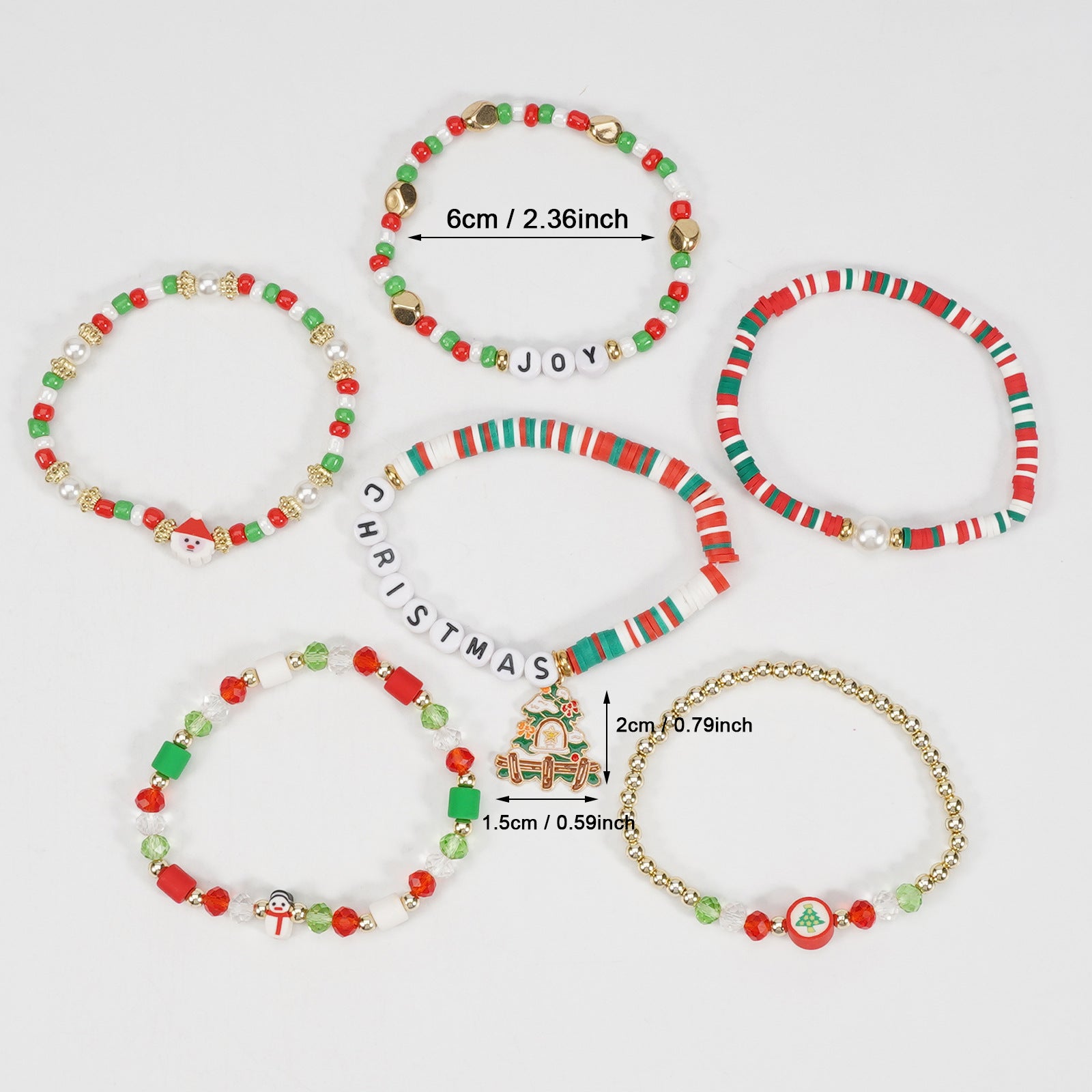 Christmas Bracelet Set Holiday Accessories Snowman Santa Claus Reindeer - product image 3