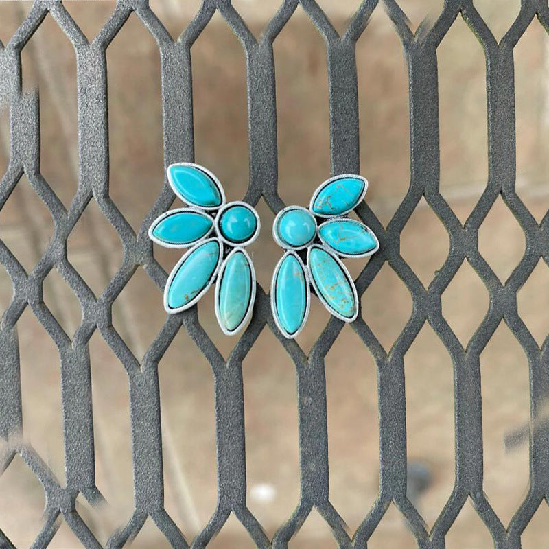 Turquoise Vintage Cross Earrings - product image 2