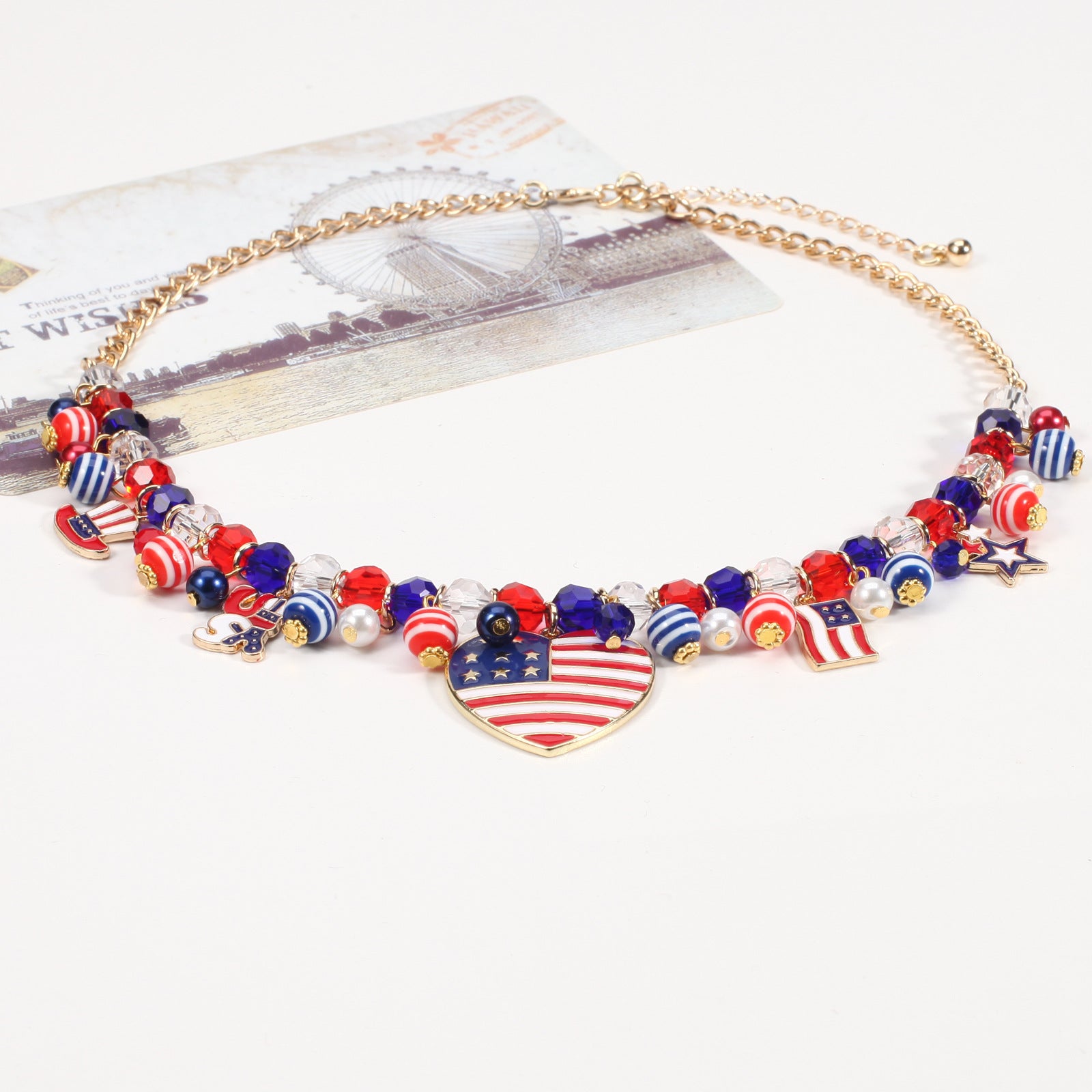 Heart Flag Butterfly Necklace