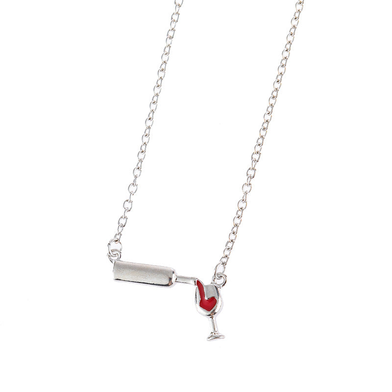 Heart Wine Glass Necklace for Women