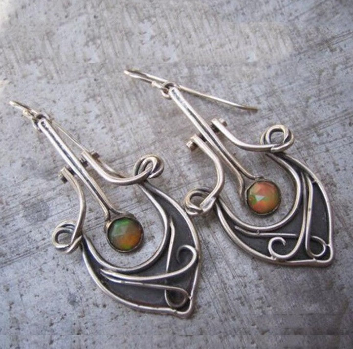 Earrings Inlaid with Sea Blue Topaz for Women Creative Rotating Water Drop - product image 42
