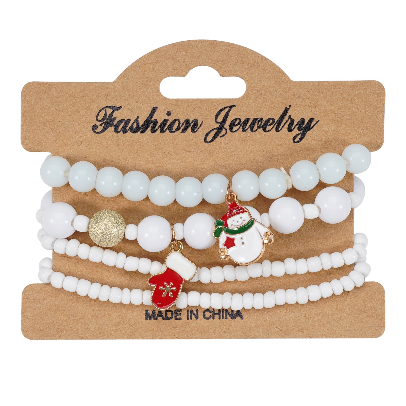 Christmas Bracelet Elastic Cord Bracelet Snowman - Snowflake - Christmas Tree