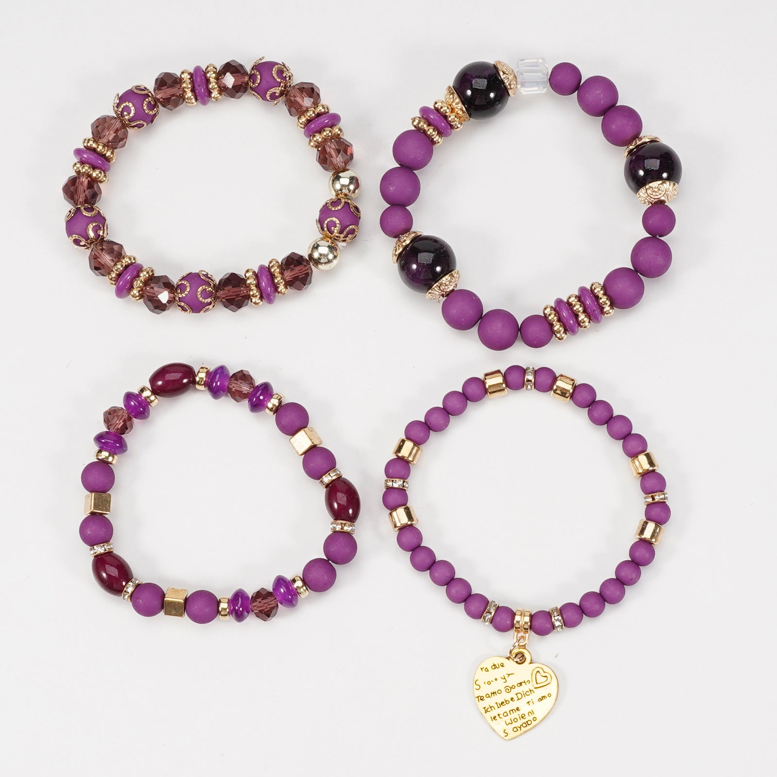 Boho Heart Cross Beaded Crystal Necklace for Women