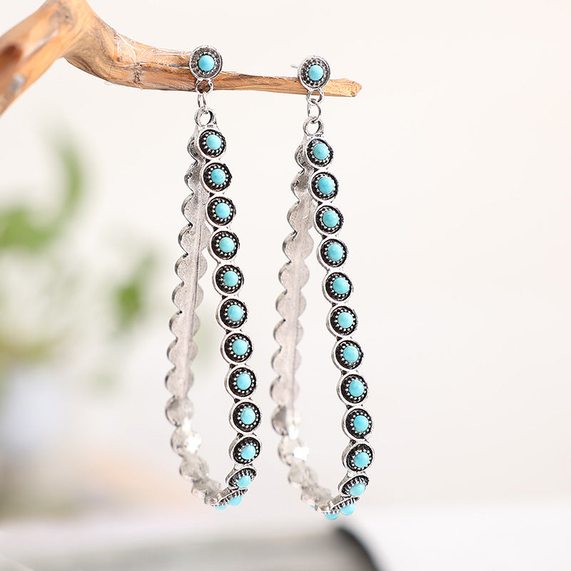Turquoise Statement Cross Earrings - product image 10