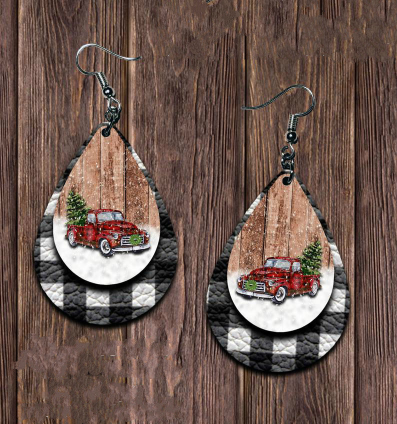 Cross Leather Earrings - product image 3
