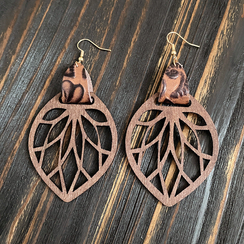 Vintage Statement Cross Wood Earrings - product image 8