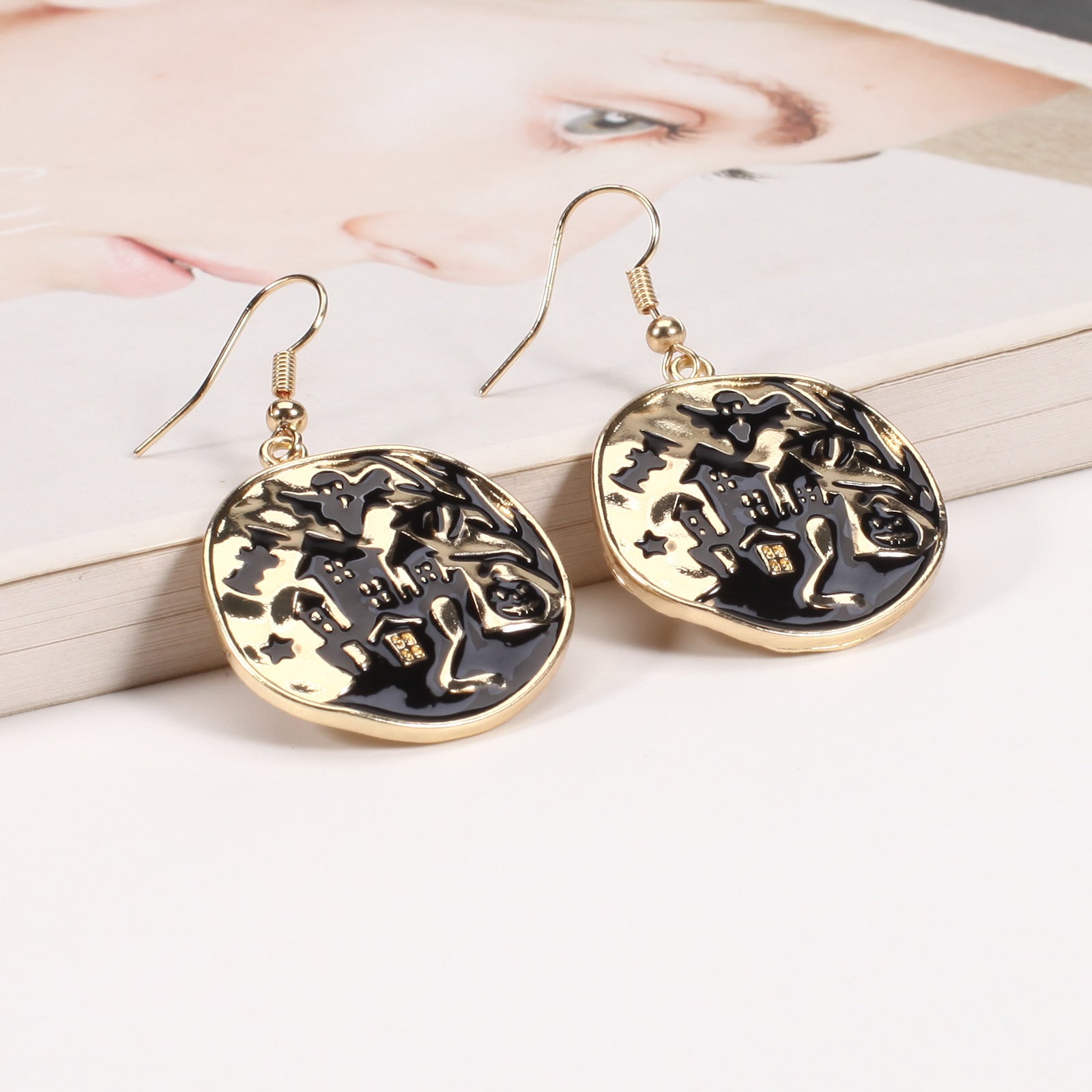 Pumpkin Hat Ghost Skull Bat Spider Web Pattern Earrings Halloween Party Ear - product image 18