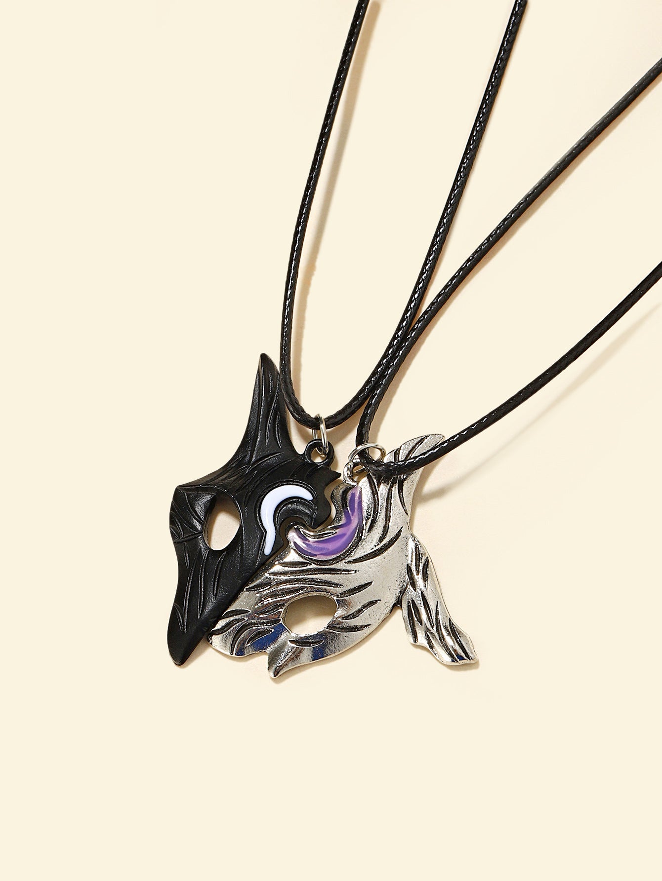 Western Double Pendant Black Cord Necklace - product image 5