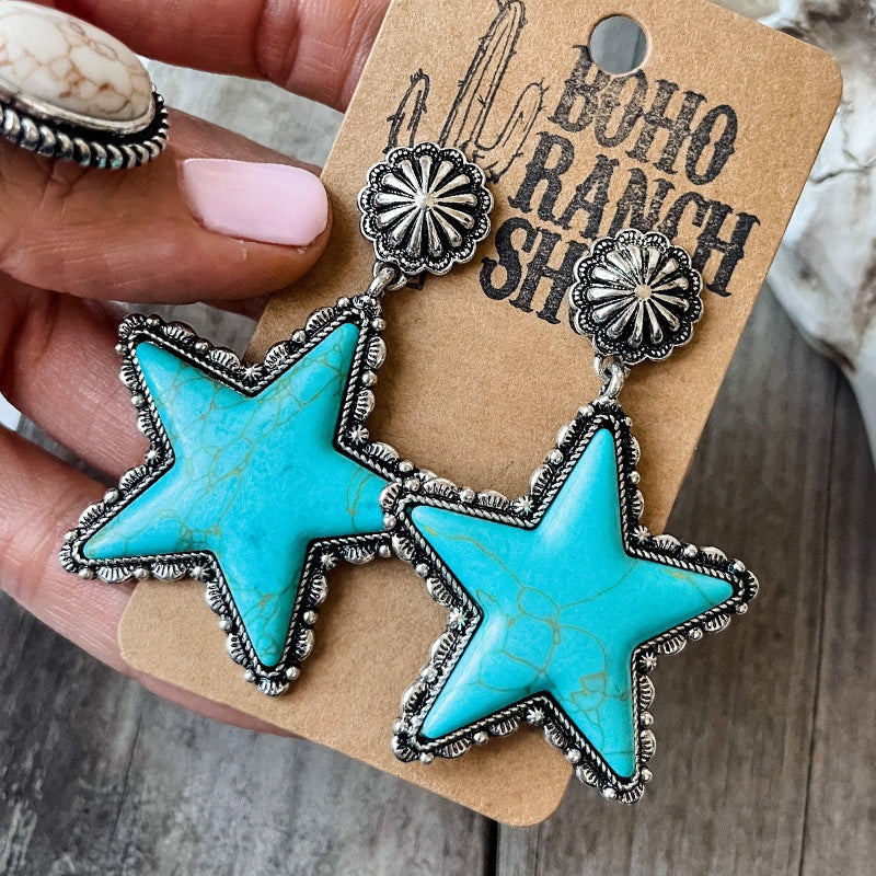 Western Turquoise Cross Earrings - product image 6