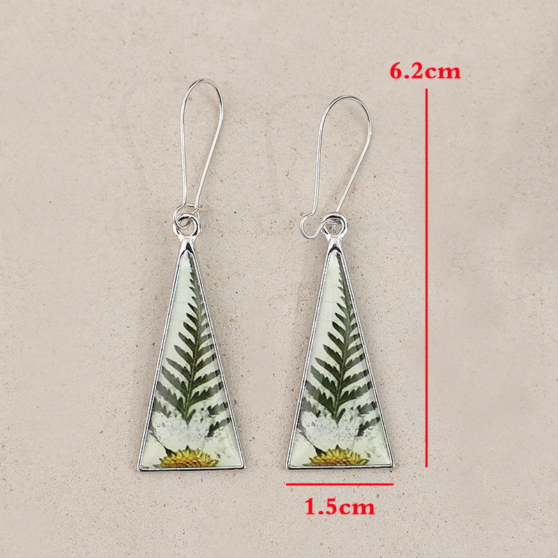 Vintage Geometric Floral Cross Resin Earrings - product image 8