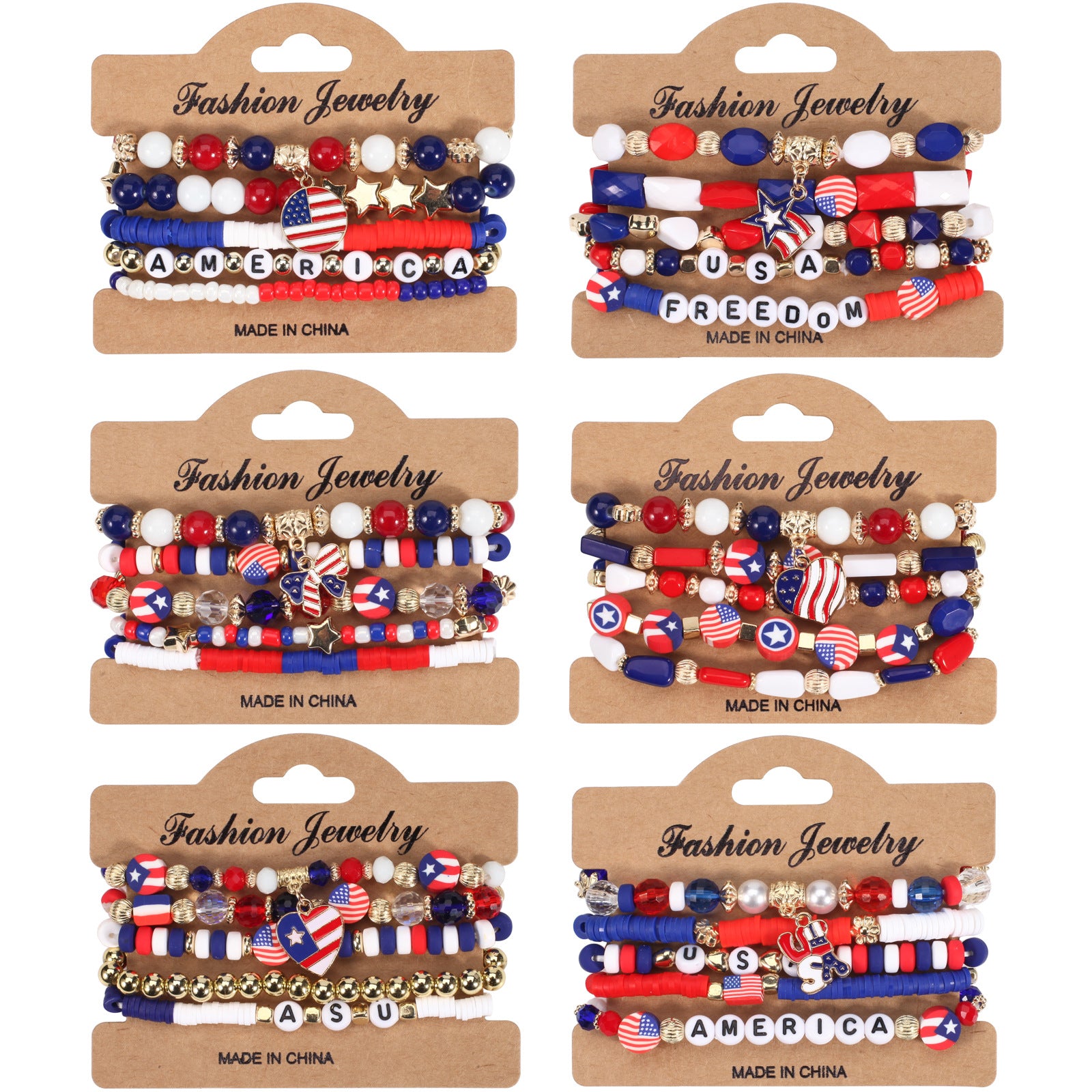 Flag Beaded Crystal Bracelet - product image 1