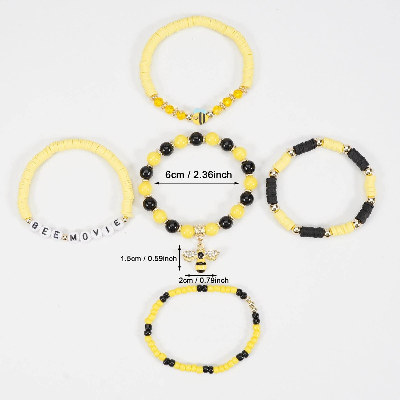 Floral Cross Bee Beaded Necklace - product image 3