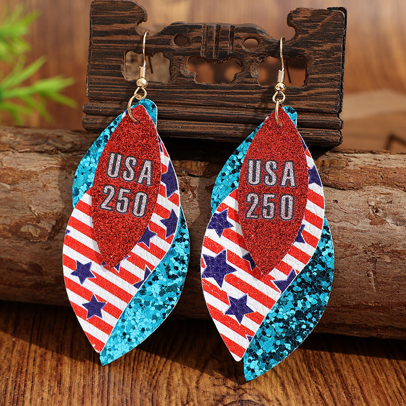 Cross Leather Earrings for Women - product image 4