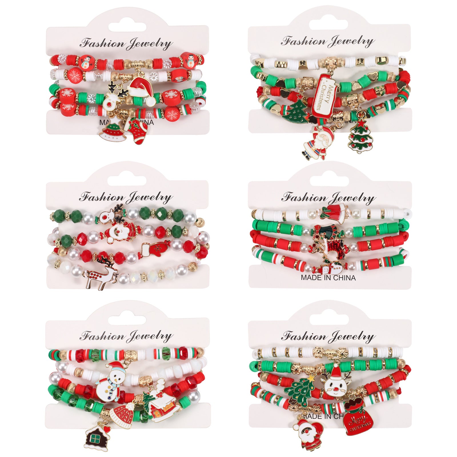 Christmas Bracelet Braided Adjustable Bracelet Snowman - Christmas Tree - - product image 1