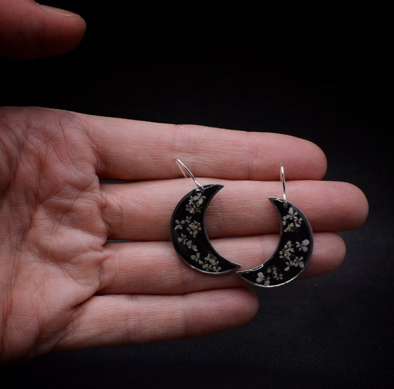 Vintage Floral Moon Cross Resin Earrings for Women - product image 8