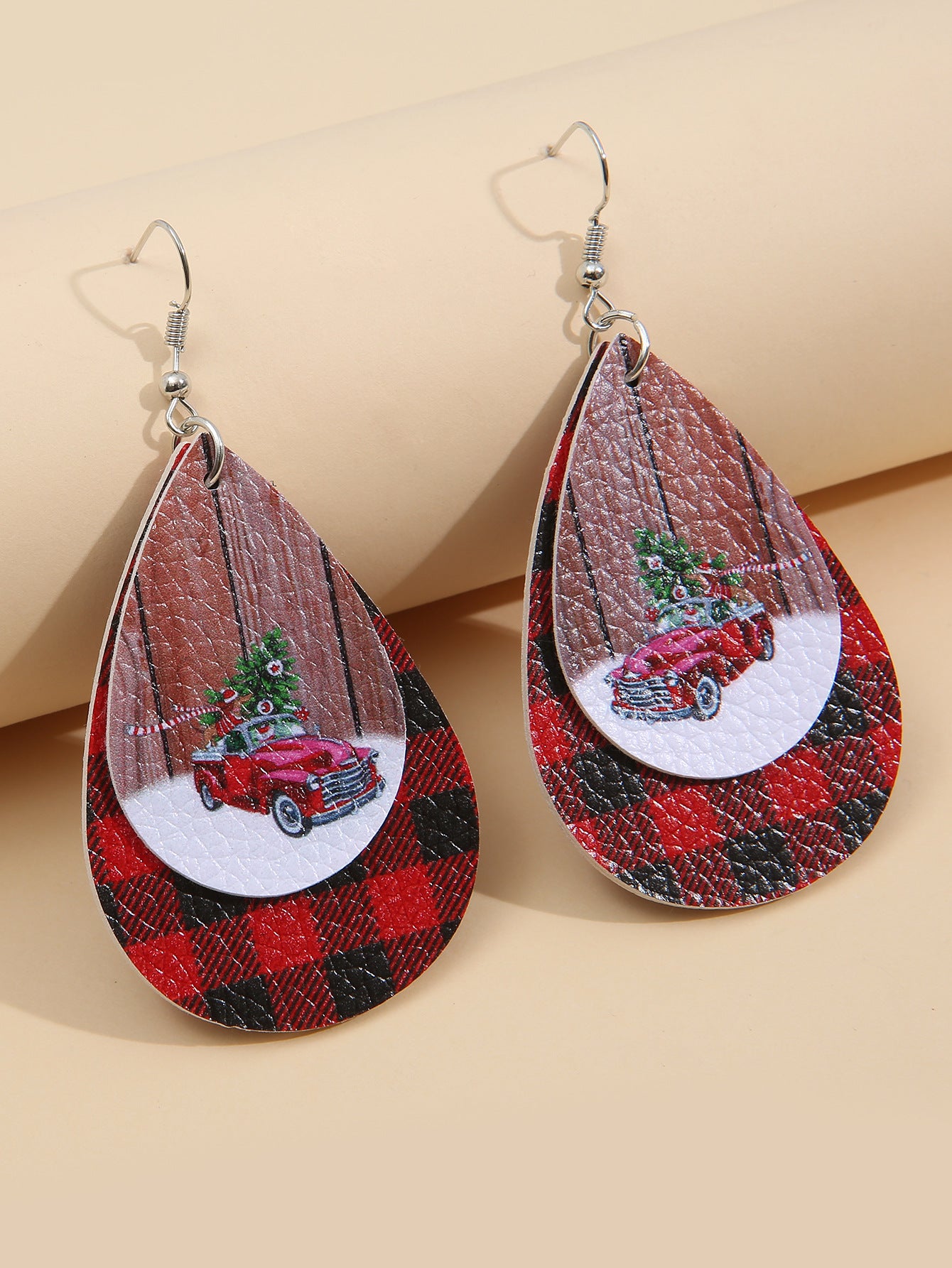Cross Leather Earrings - product image 6