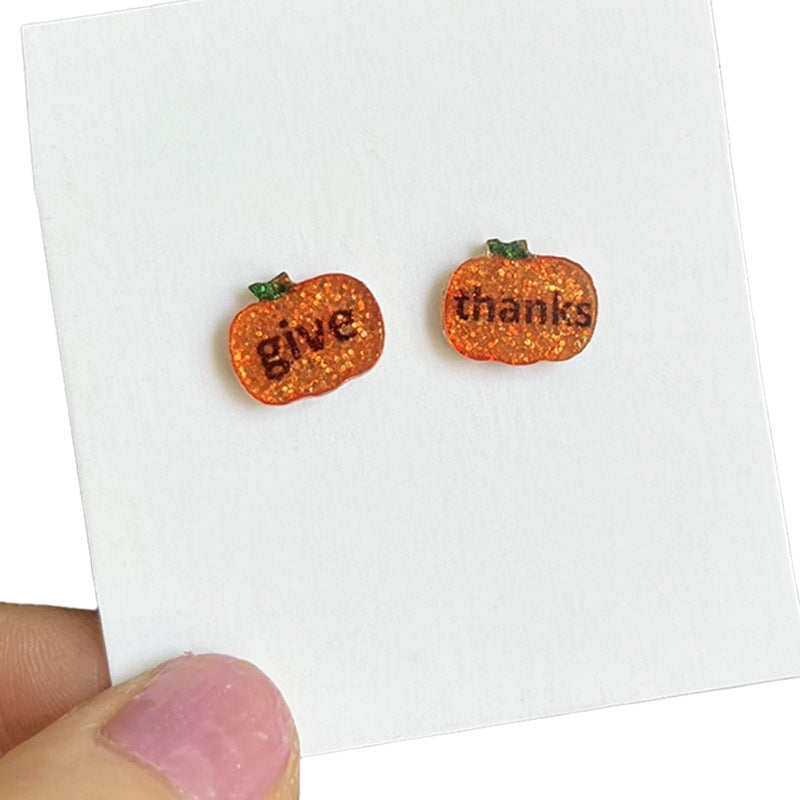 Supply Women's Fashion Earrings Thanksgiving Turkey Pumpkin Text Autumn - product image 5