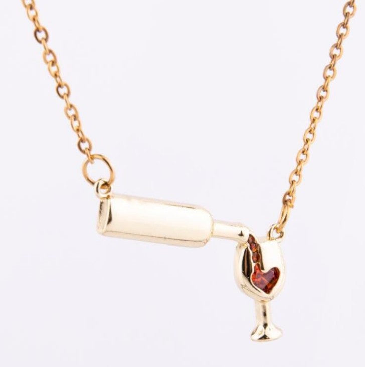 Heart Wine Glass Necklace for Women - product image 3