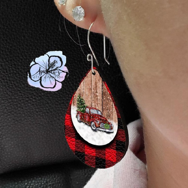 Cross Leather Earrings - product image 4