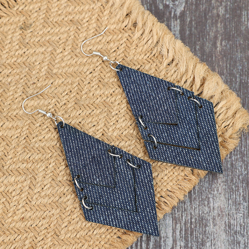 Geometric Cross Leather Earrings for Women - product image 16