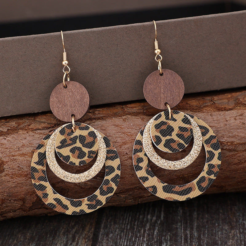 Vintage Cross Leather Earrings - product image 2