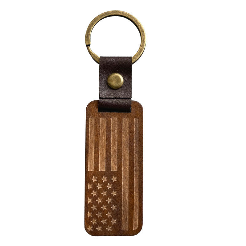 Vintage Cross Flag Wood Leather Necklace - product image 5