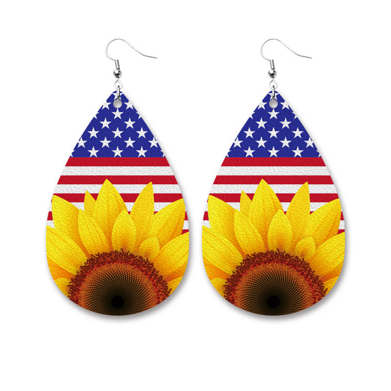 Floral Flag Leather Earrings - product image 9