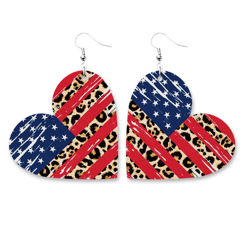 Floral Flag Leather Earrings - product image 2
