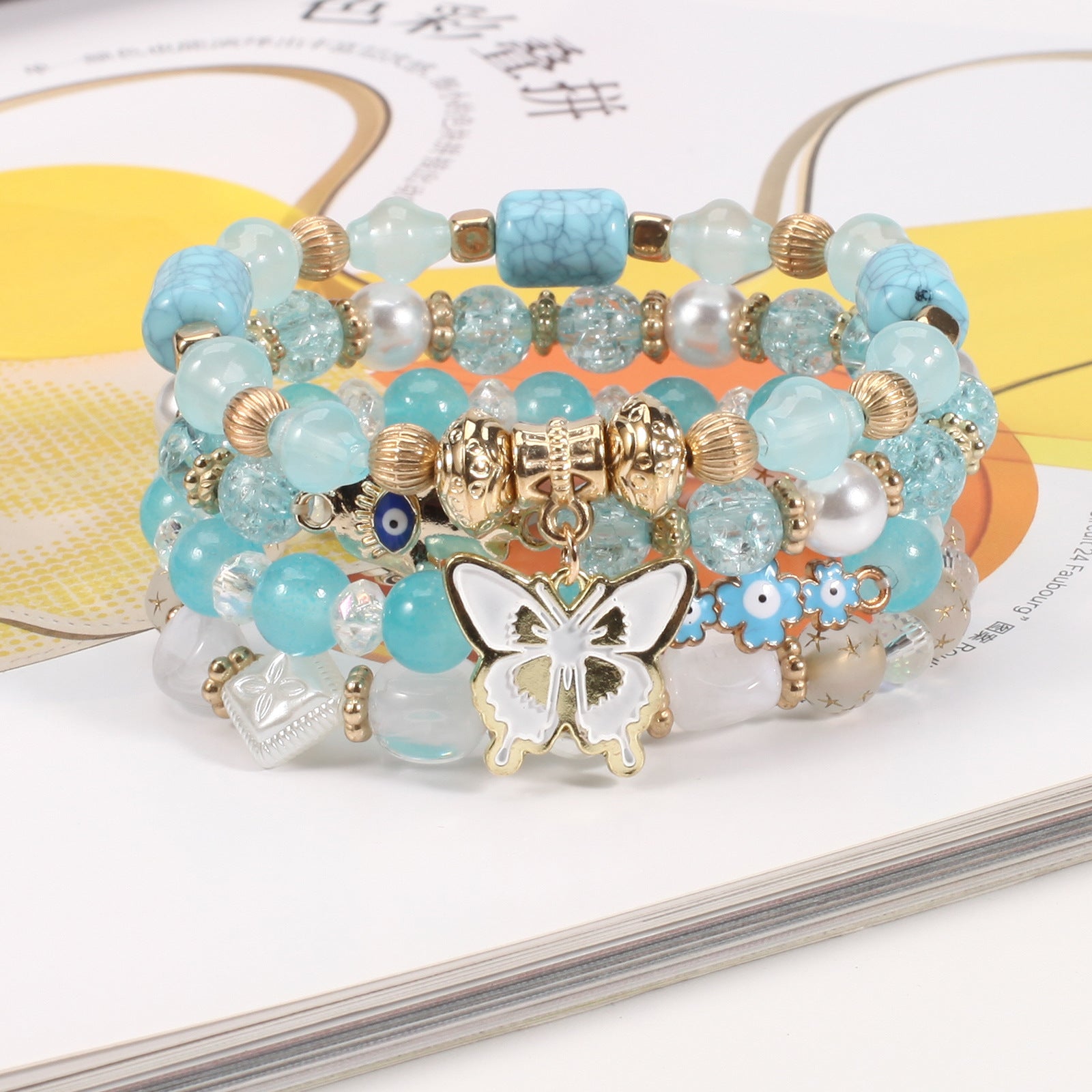 Boho Floral Cross Butterfly Beaded Bracelet - product image 23