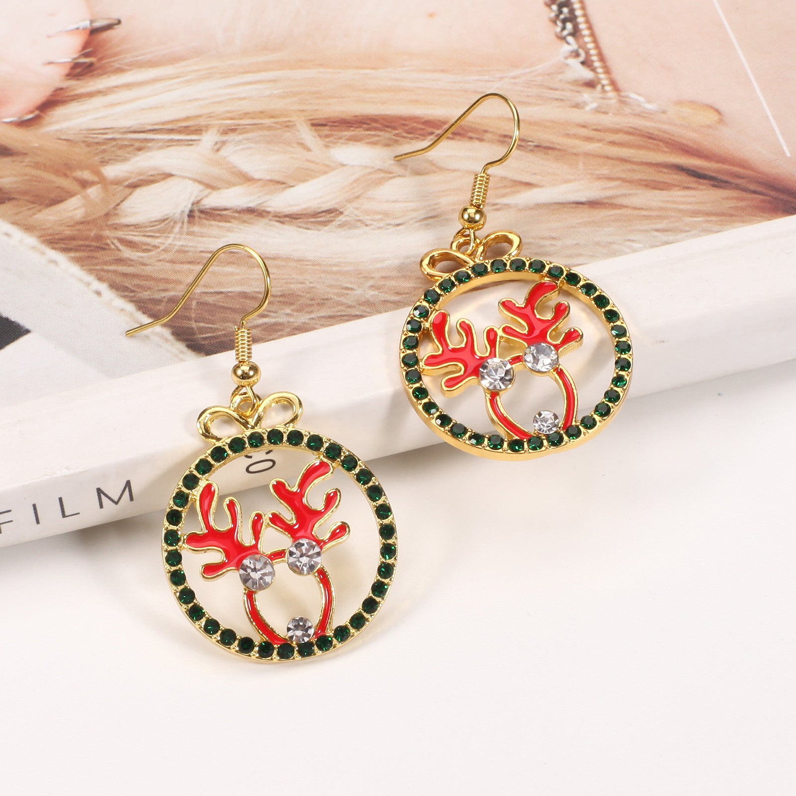 Christmas Earrings: Reindeer Antlers - Christmas Tree - Snowman - Pentagram - - product image 28