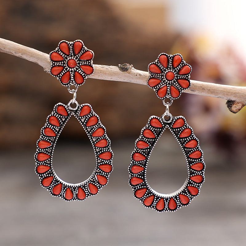 Turquoise Boho Vintage Statement Earrings - product image 7