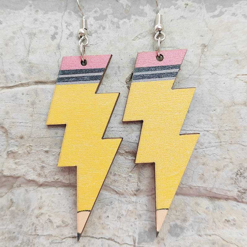 Floral Cross Wood Earrings - product image 3