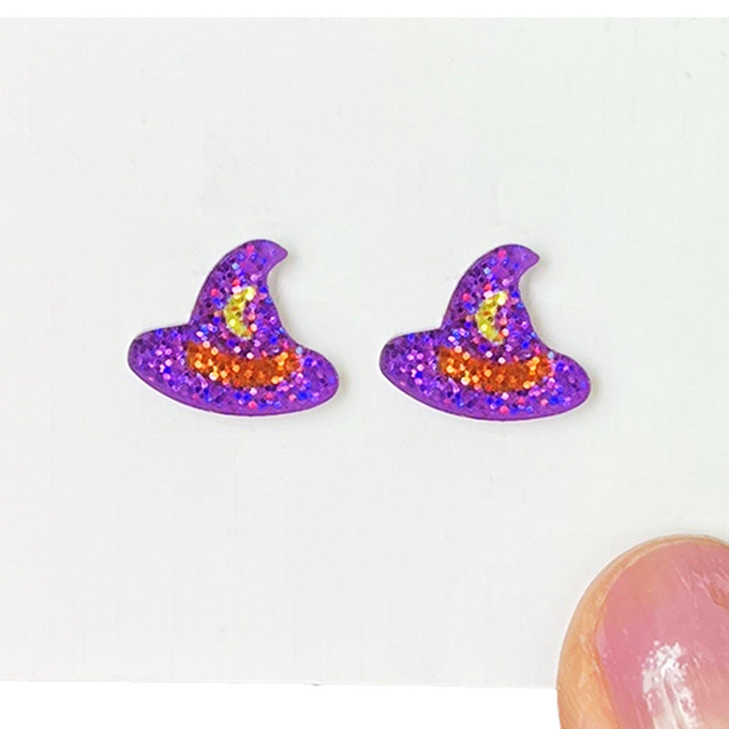 Halloween Cute Mini Sparkling Exquisite Small Earrings Cute Ghost Candy - product image 4