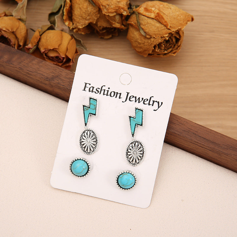 Turquoise Boho Floral Cross Jewelry Set - product image 3
