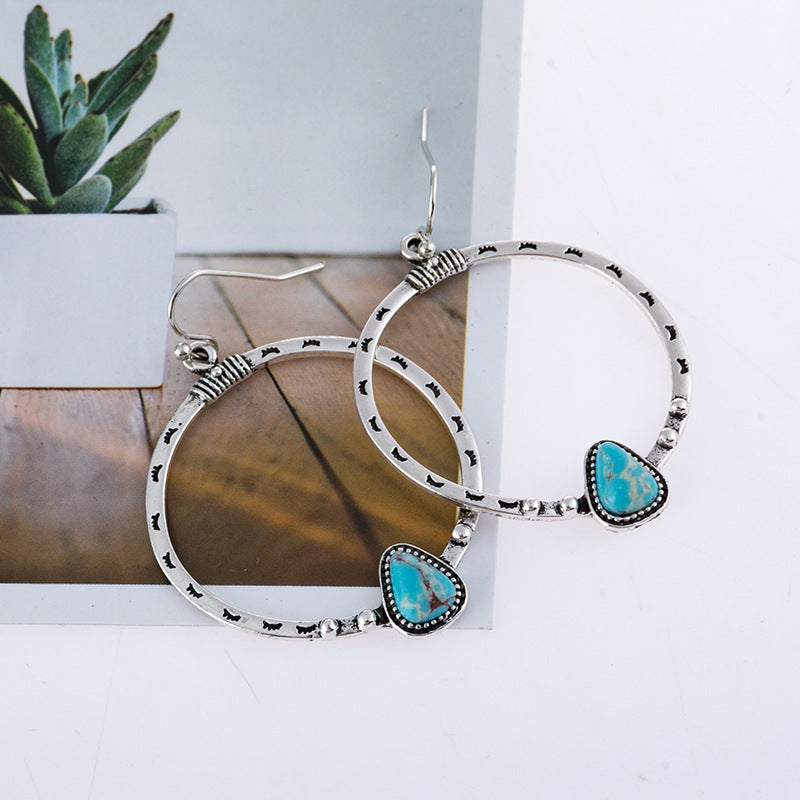 Turquoise Vintage Cross Earrings - product image 4