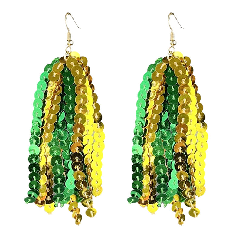 Supply: Multi-color Sparkling Tassel Earrings for Sports Seasons - - product image 2