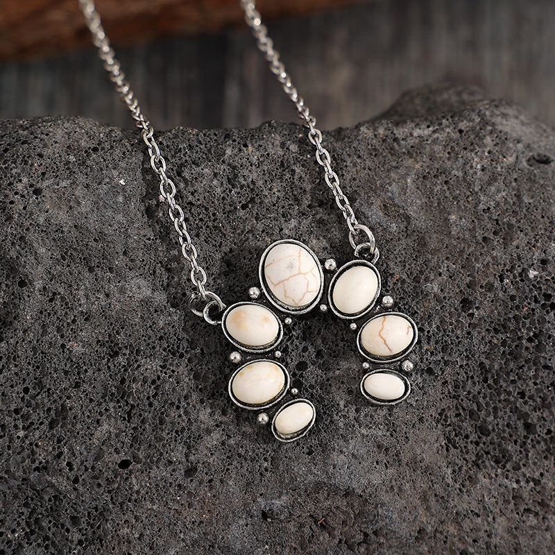 Turquoise Boho Vintage Floral Necklace - product image 7