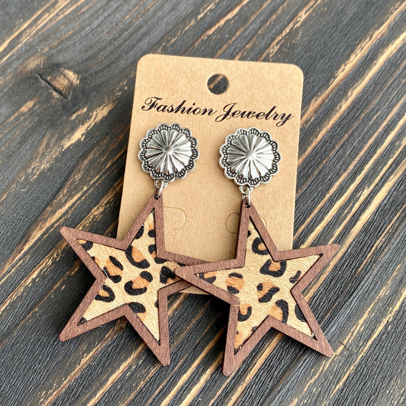 Western Cross Leather Earrings - product image 6