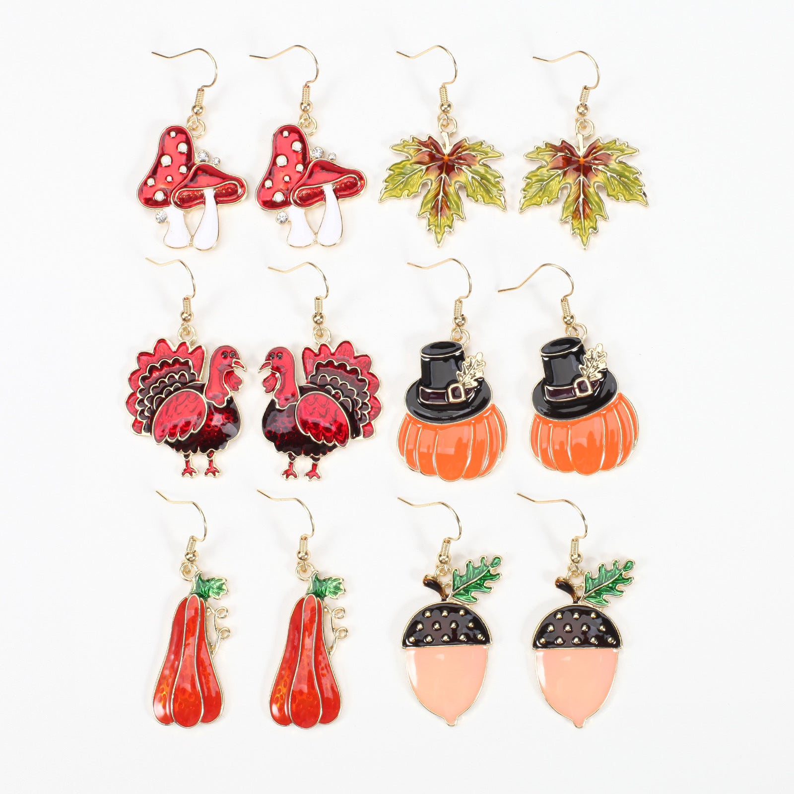 Thanksgiving Earrings Turkey - Pumpkin - Autumn - Maple Leaf - Grape - - product image 2