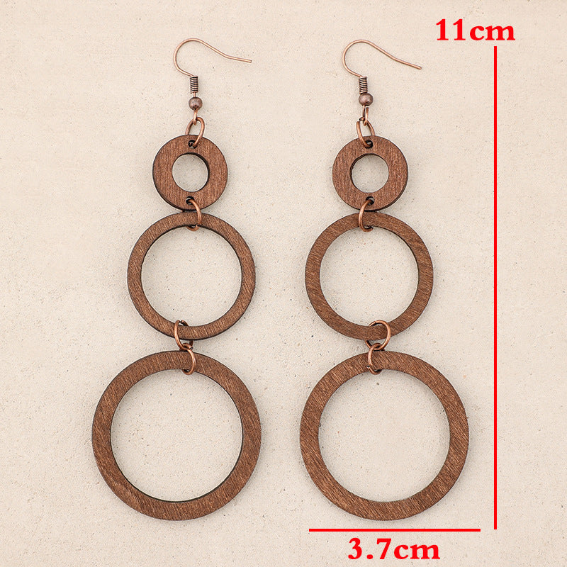 Vintage Geometric Wood Earrings - product image 10