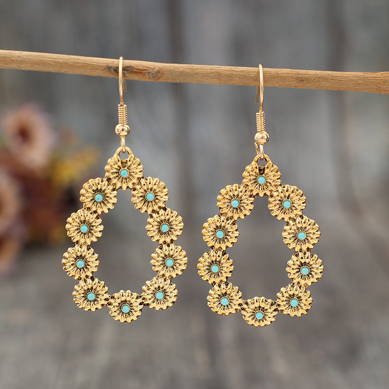 Turquoise Floral Cross Earrings for Women - product image 3