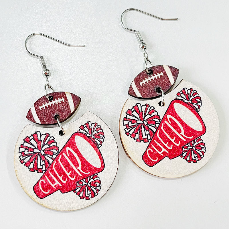 Geometric Cross Wood Earrings