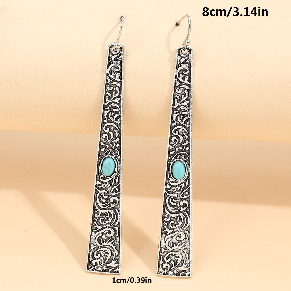 Turquoise Vintage Statement Cross Earrings - product image 4
