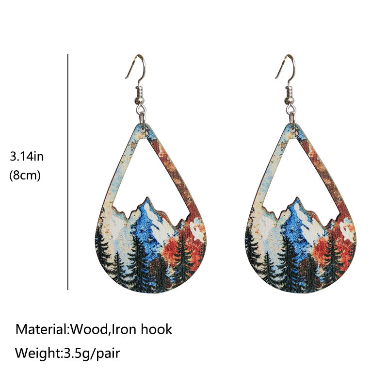 Boho Vintage Wood Earrings