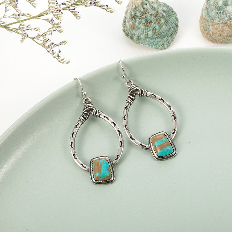 Turquoise Vintage Cross Earrings - product image 4