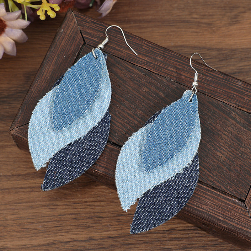 Western Vintage Cross Leather Earrings